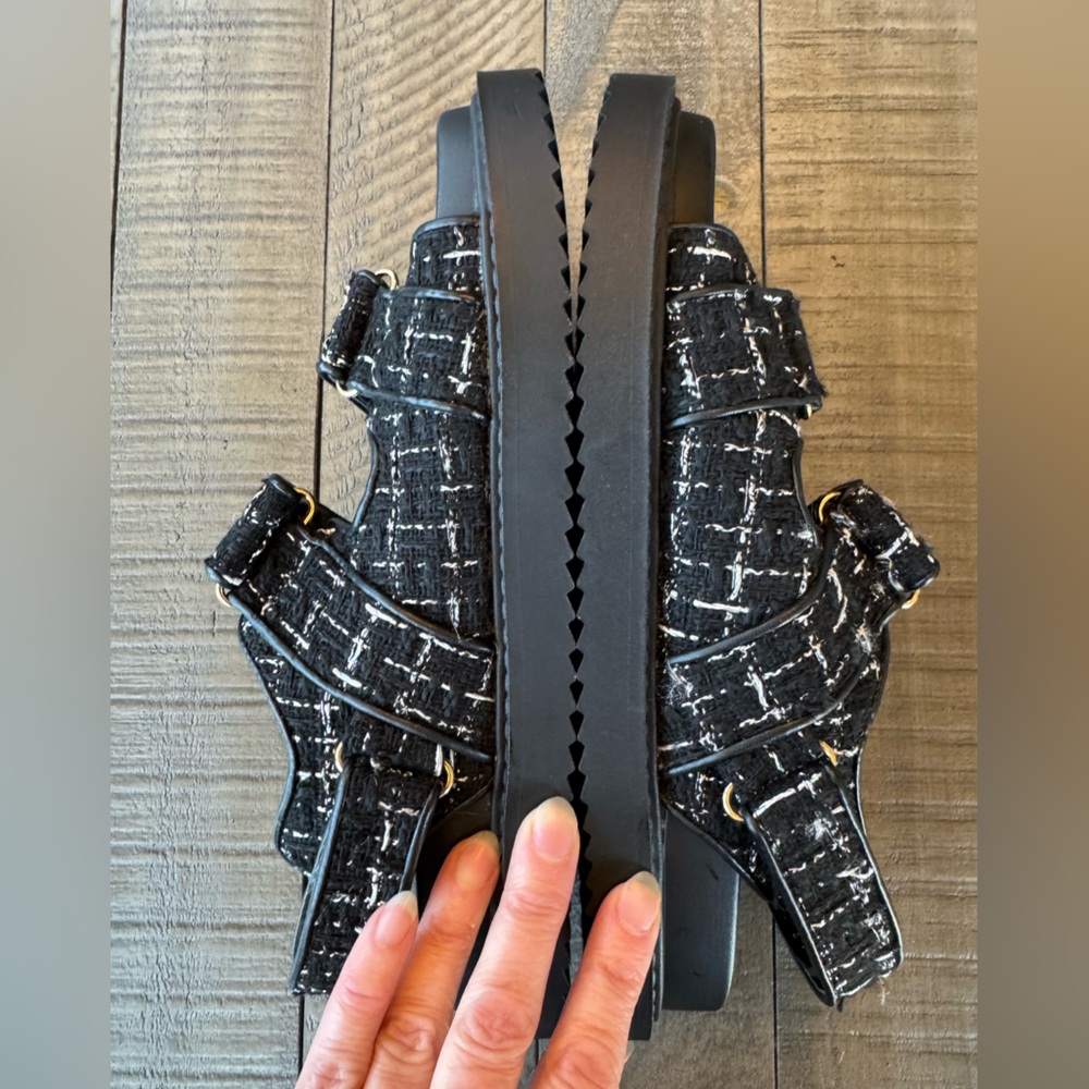 Forever 21 Black Sporty Sandals with Velcro Straps Women’s Size 7 (NWOT) - Picture 12 of 15